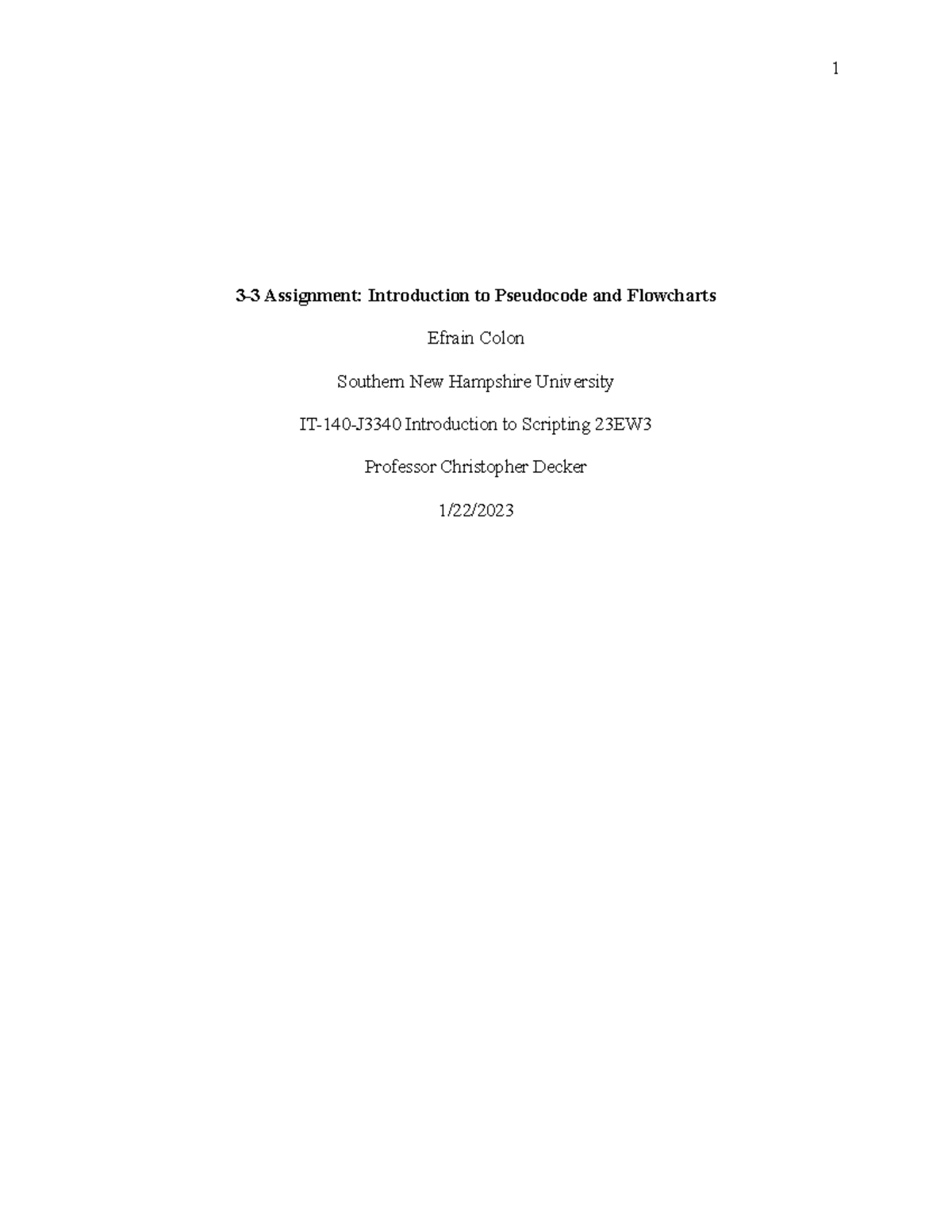 3 3 assignment introduction to pseudocode and flowcharts