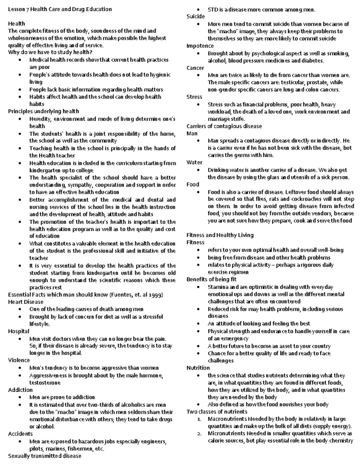 Lesson 7 Health Care And Drug Education Lesson 7 Health Care And Drug Education Health The