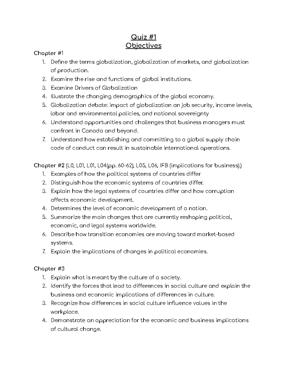 COMM 211 Quiz #1 Objectives - Quiz Objectives Chapter # 1. Define the ...