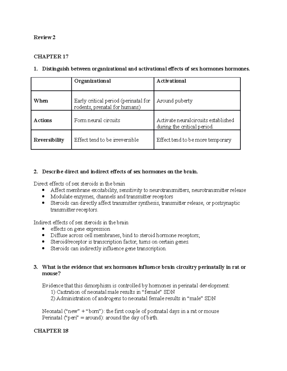 Exam 2 Review - Review 2 CHAPTER 17 Distinguish Between Organizational ...