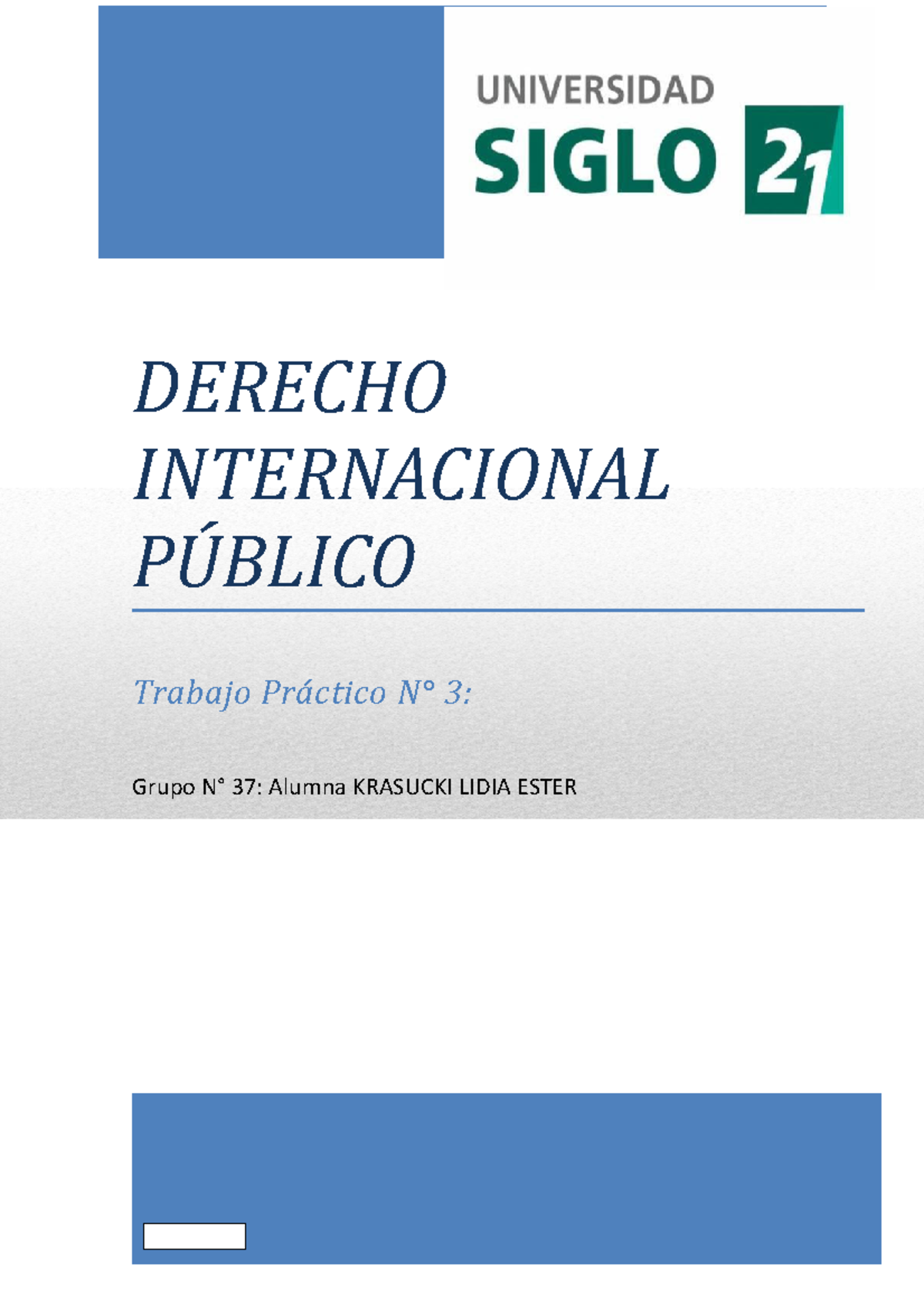 Trabajo Practico 3 Derecho Internacional Público Derecho