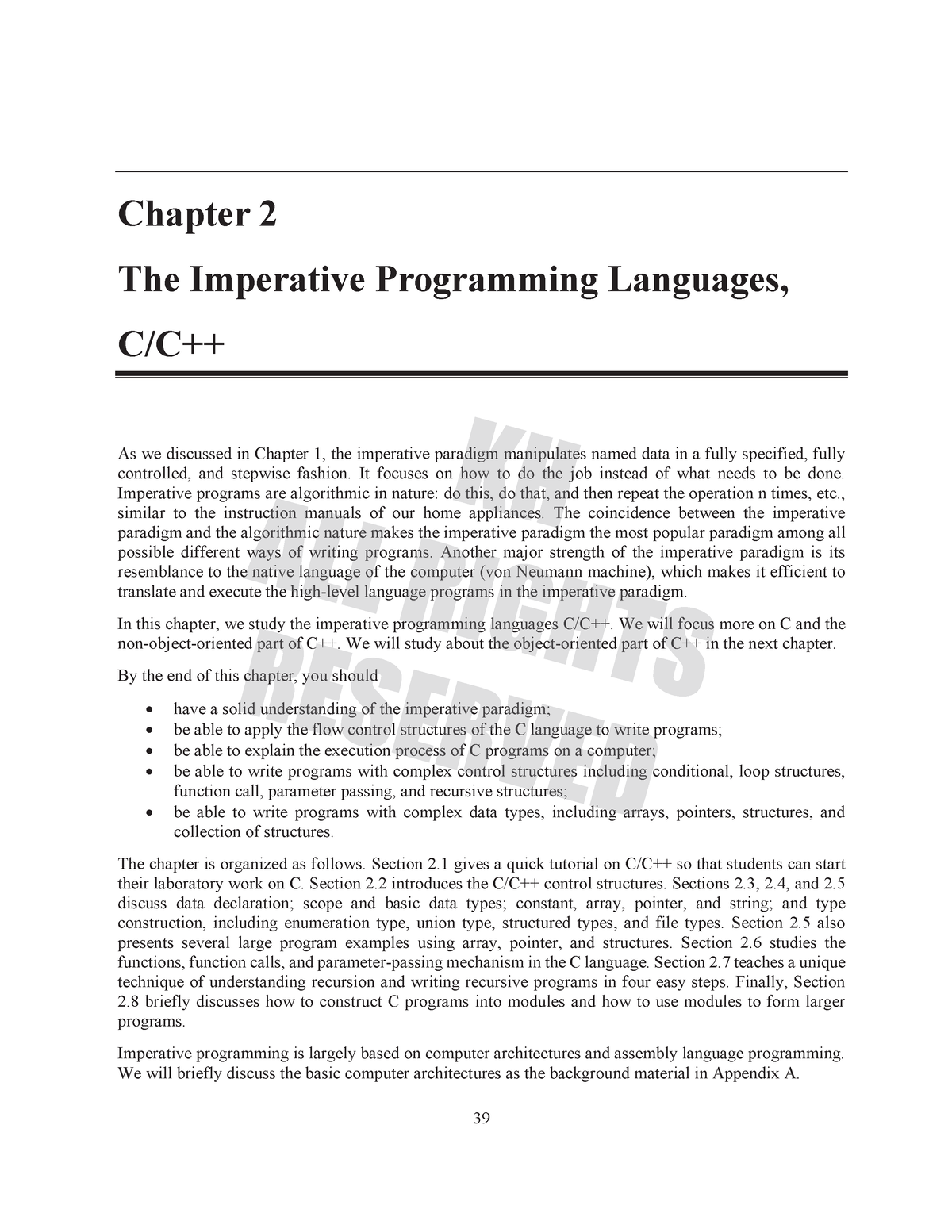 Imperative Programming Languages II - Chapter 2 The Imperative ...