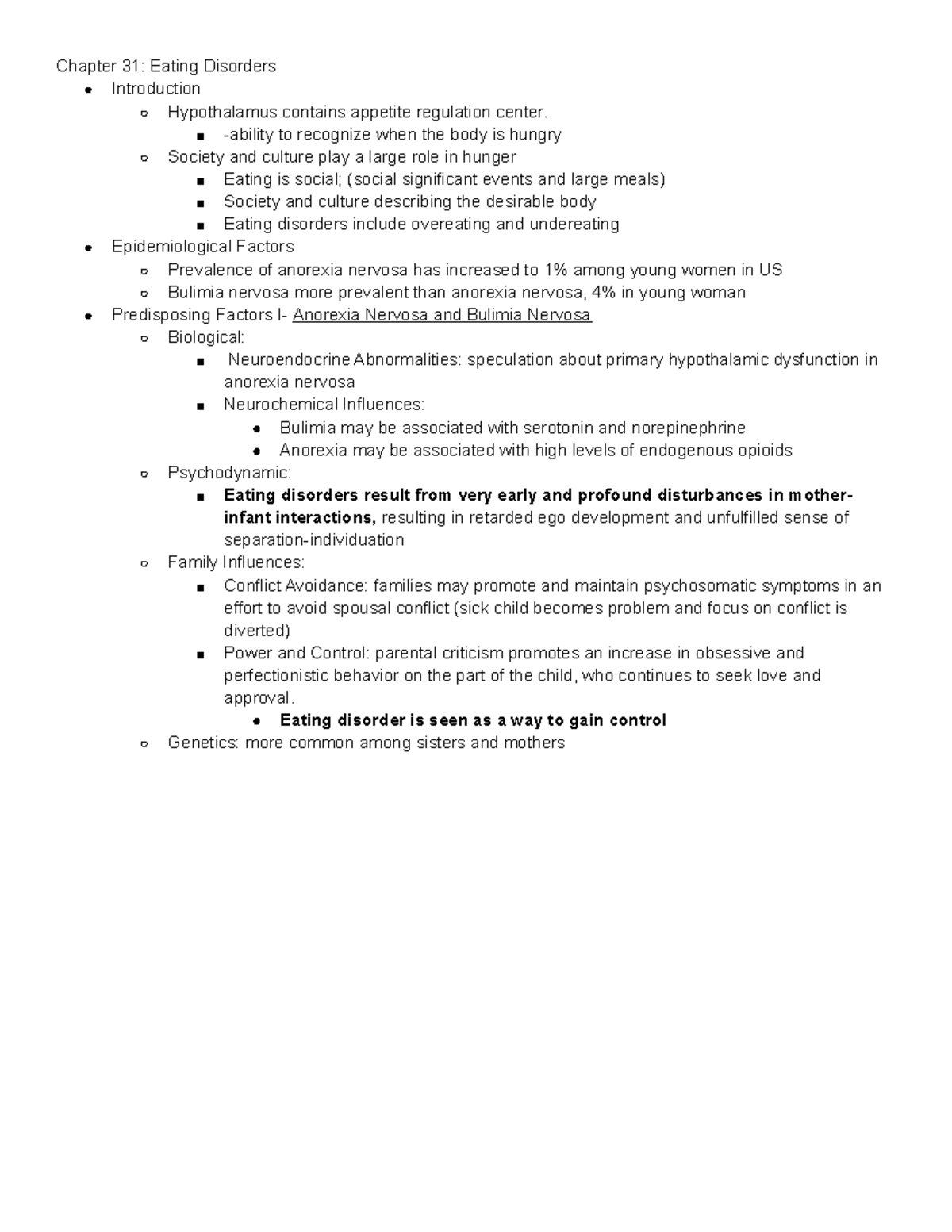 Chapter 31 Eating Disorders - Chapter 31: Eating Disorders Introduction ...
