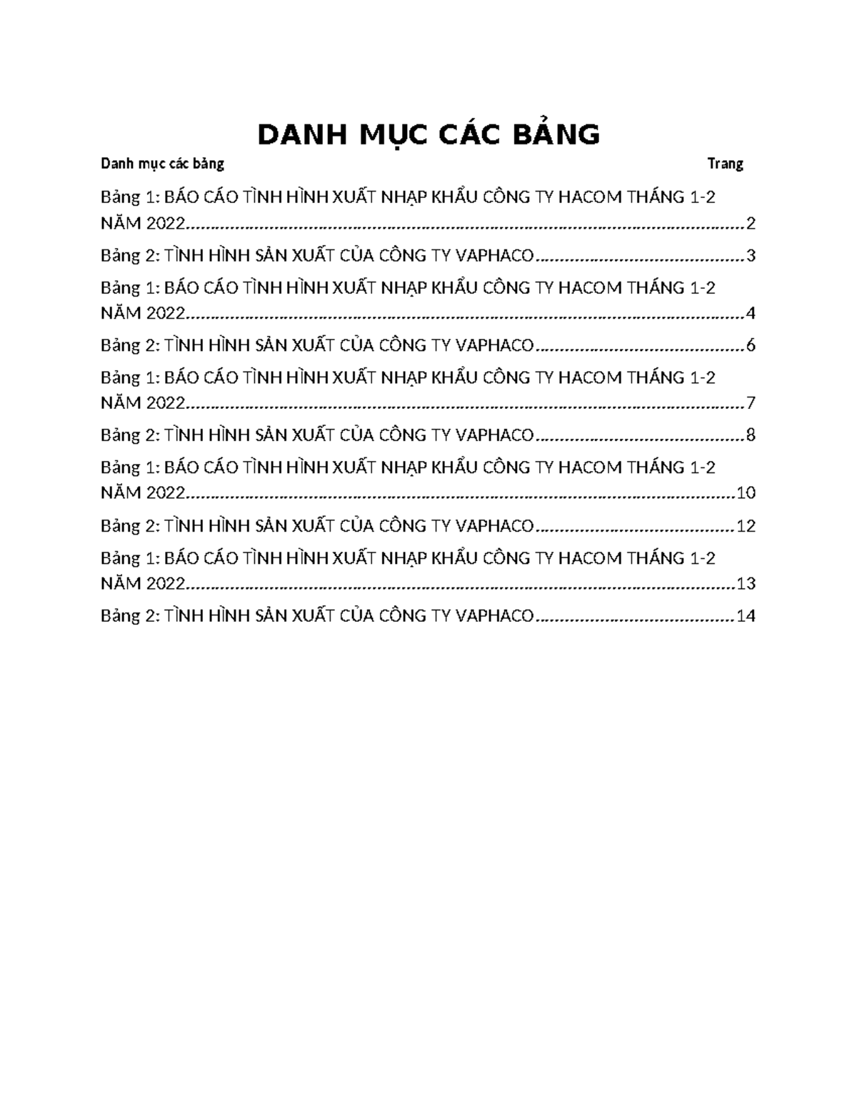 BÀI 17B TIN HỌC - TIN HỌC THẦY PHƯƠNG - DANH MỤC CÁC BẢNG Bảng 1: BÁO ...