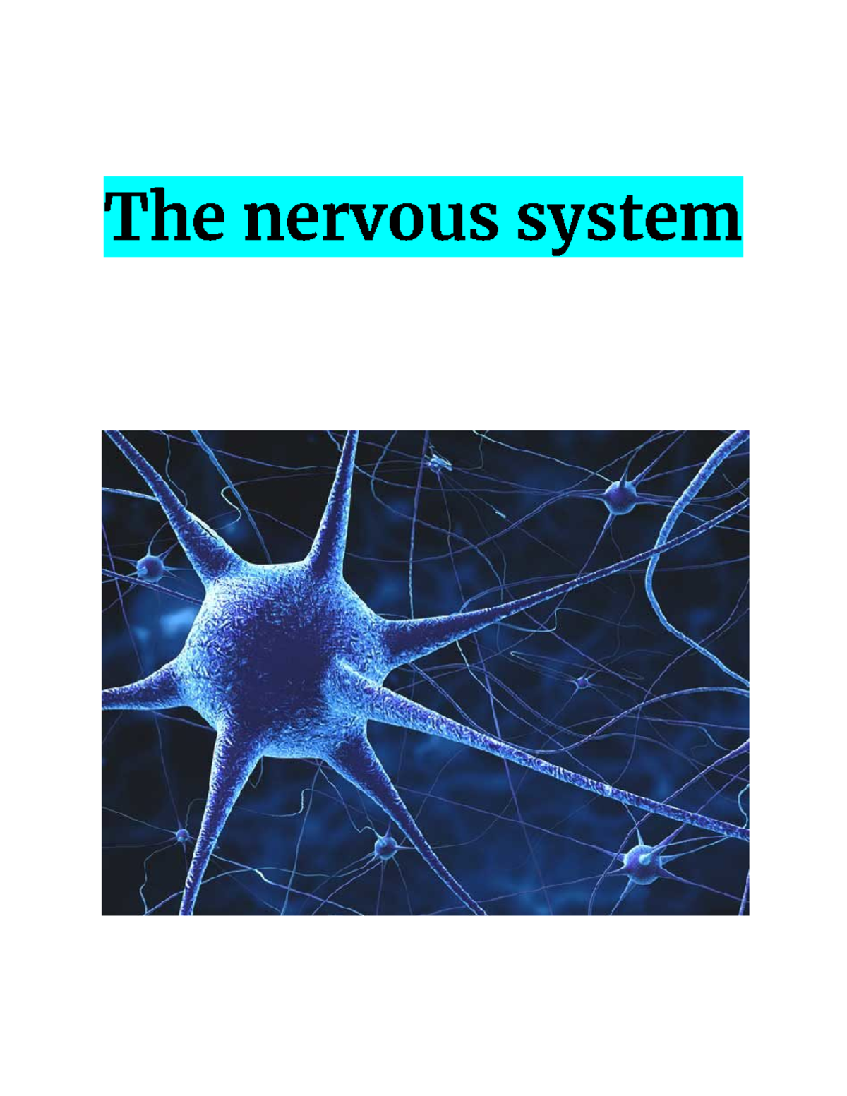 The nervous system book all in one - The nervous system In summary, the ...