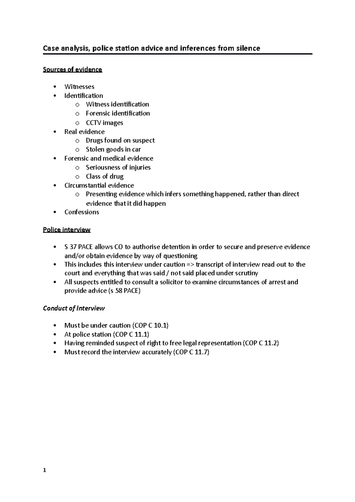 03 Case analysis, police station advice and inferences from silence ...