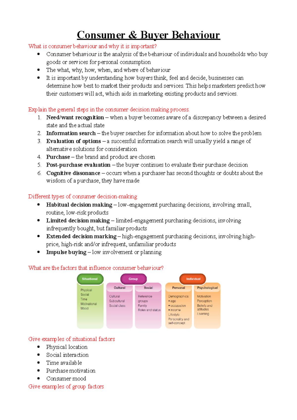 Week 3 - Consumer & Buyer Behaviour - Consumer & Buyer Behaviour What ...