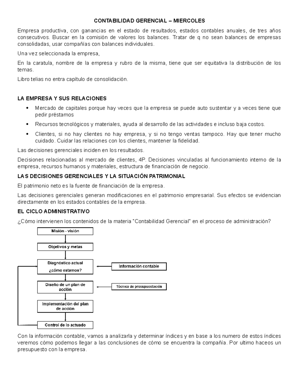 Contabilidad Gerencial Clase 1 Contabilidad Gerencial Miercoles Empresa Productiva Con 4743