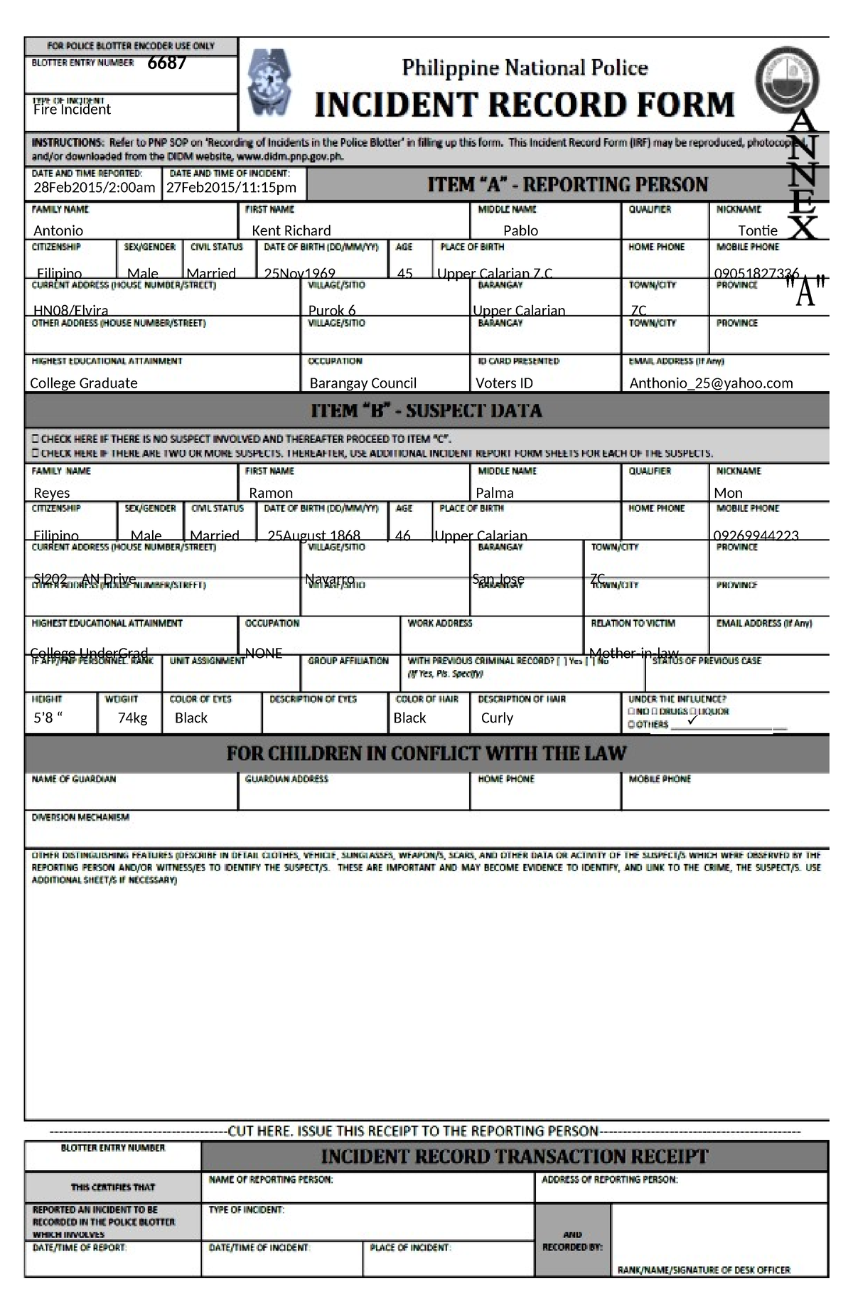 Annex-A - Report - 6687 Fire Incident 28Feb2015/2:00am 27Feb2015/11 ...