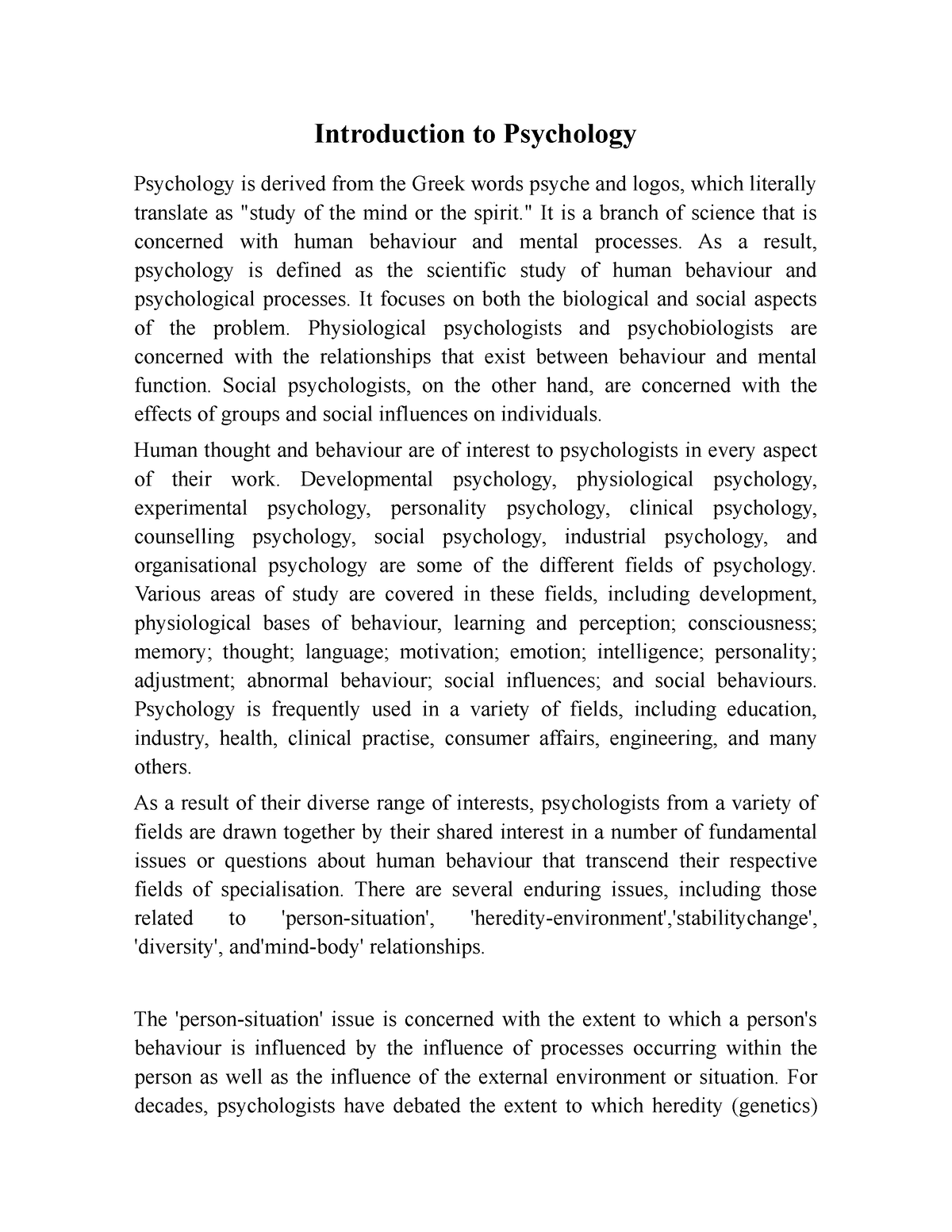 psychology dissertation introduction