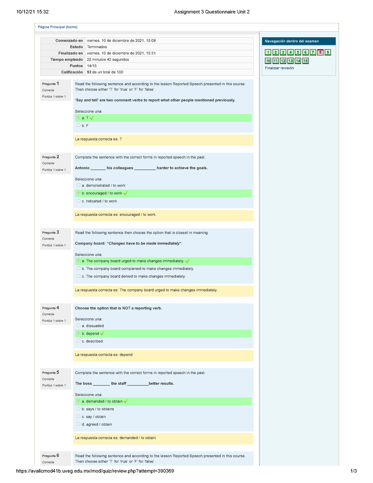 assignment 3 questionnaire unit 2