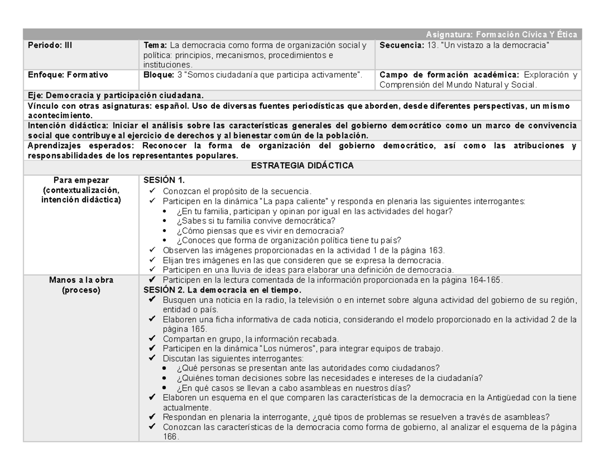 FCYE - FORMACION CIVICA Y ETICA - Asignatura: Formación Cívica Y Ética