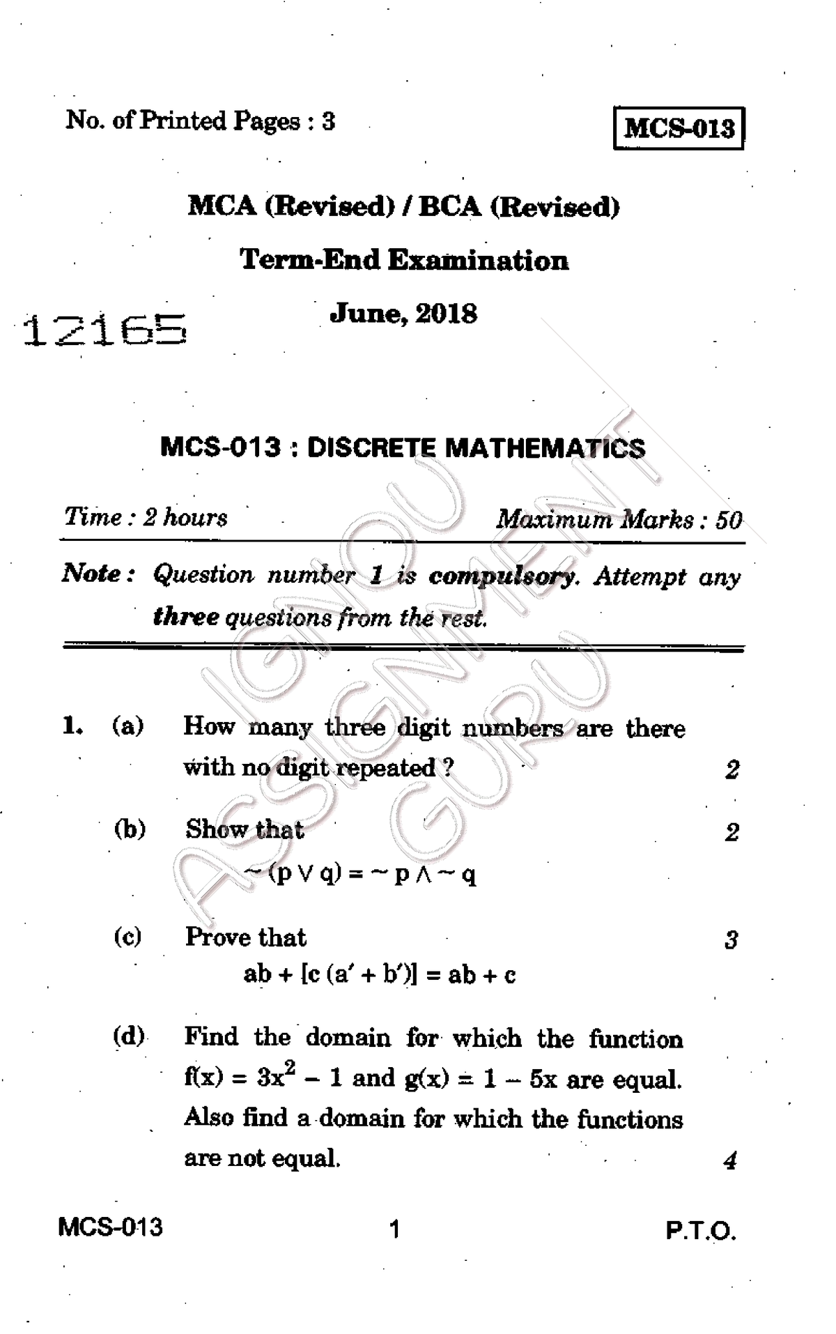 - MCS-013 Compressed - Paper Solution - No. Of Printed Pages : 3 I MCS ...