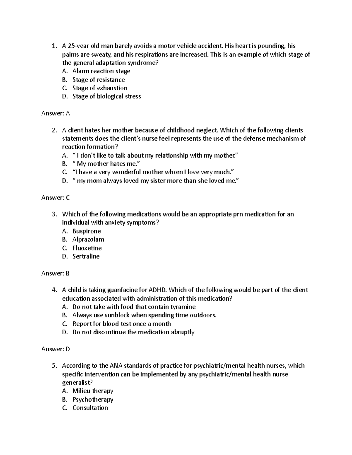 Exam 1 clicker questions - A 25-year old man barely avoids a motor ...