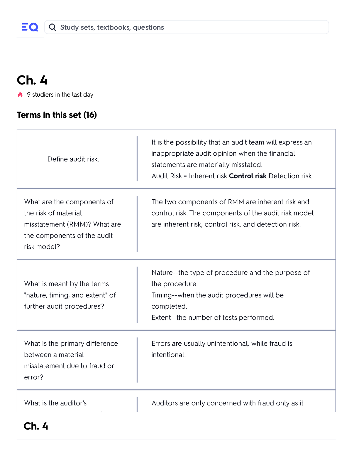 Ch. 4 Flashcards Quizlet - Free Trial Ch. 4 9 Studiers In The Last Day ...