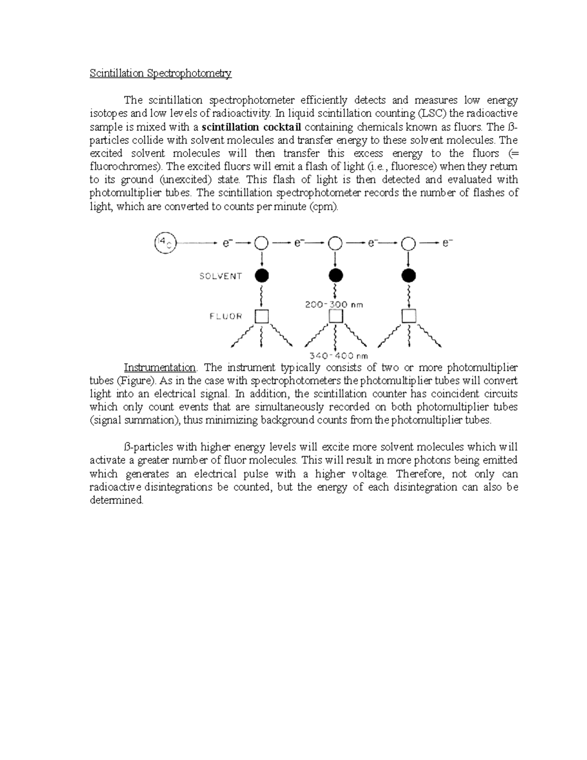 Scintillation Spectrophotometry In liquid scintillation counting (LSC