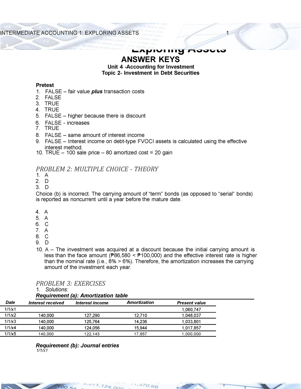 Finals Answer - My Own - Intermediate Accounting 1: Exploring Assets ...