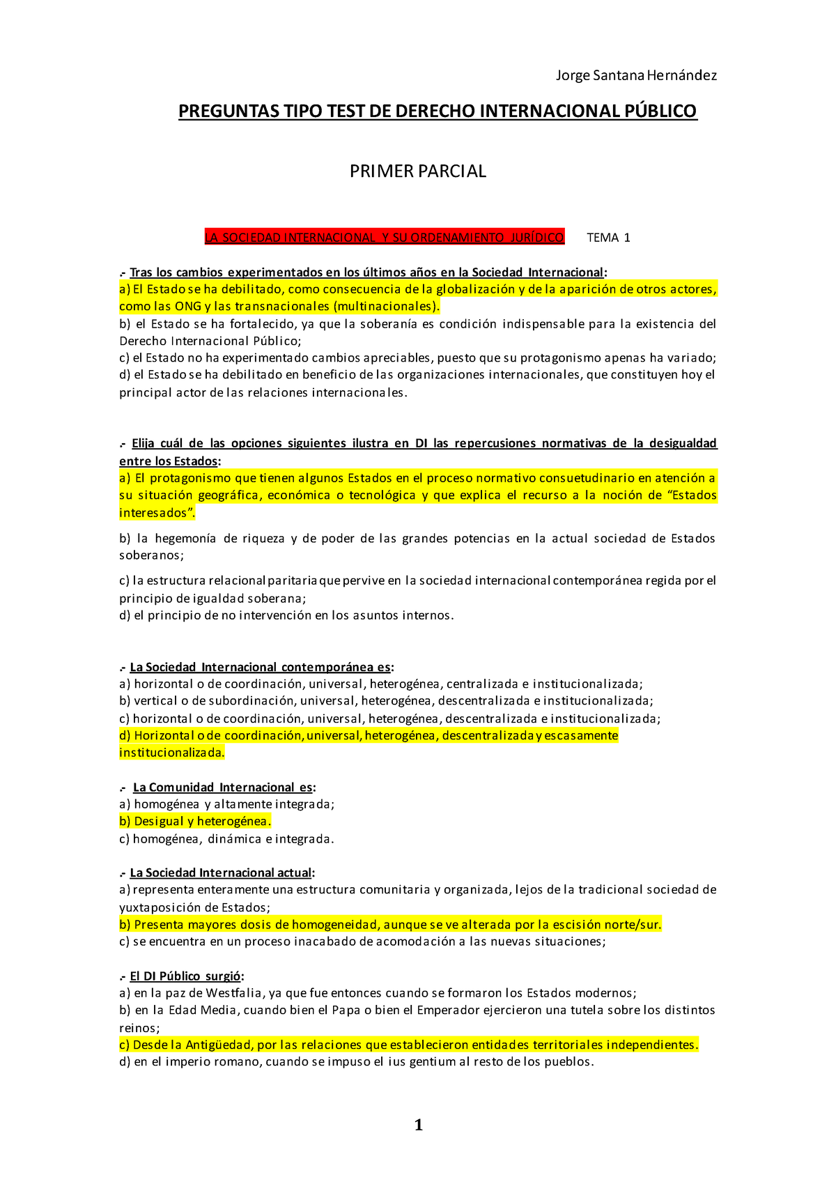 Preguntas Tipo Test Del Primer Parcial - PREGUNTAS TIPO TEST DE DERECHO ...