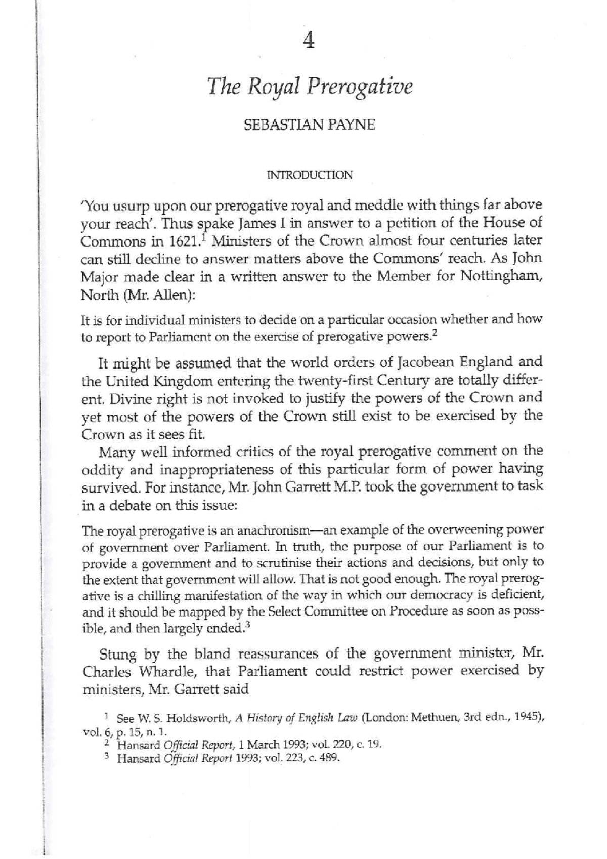 The Royal Prerogative Sebastian Payne 1999 - LW588 - Studocu