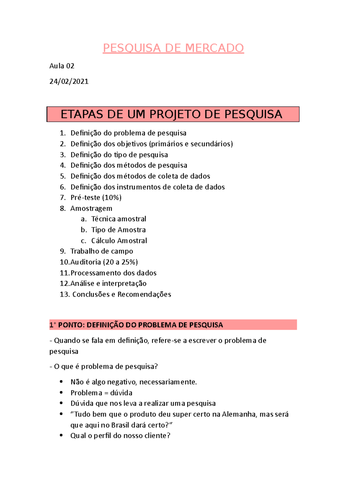 Etapas De Uma Pesquisa De Marketing - PESQUISA DE MERCADO Aula 02 24/02 ...