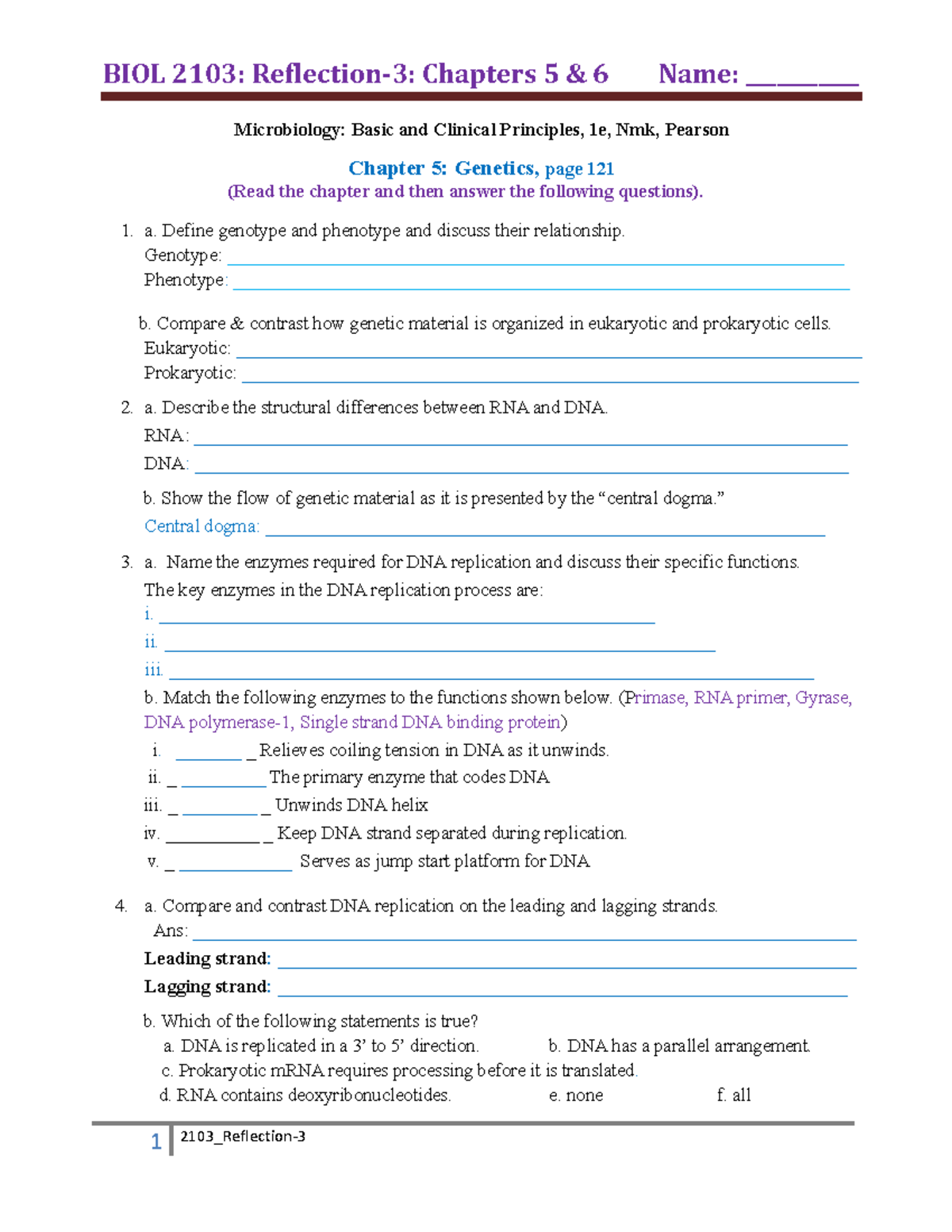 2103 Reflection-3 Ch 5-6 Sum'23 - Microbiology: Basic and Clinical ...