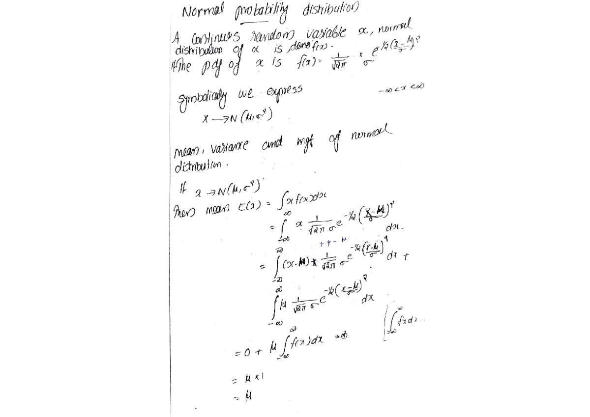 Mathematics Normal probability distribution - Norma o babiliy ...