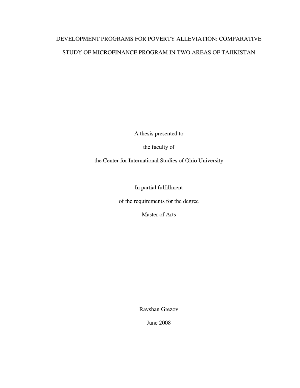 phd thesis on poverty alleviation