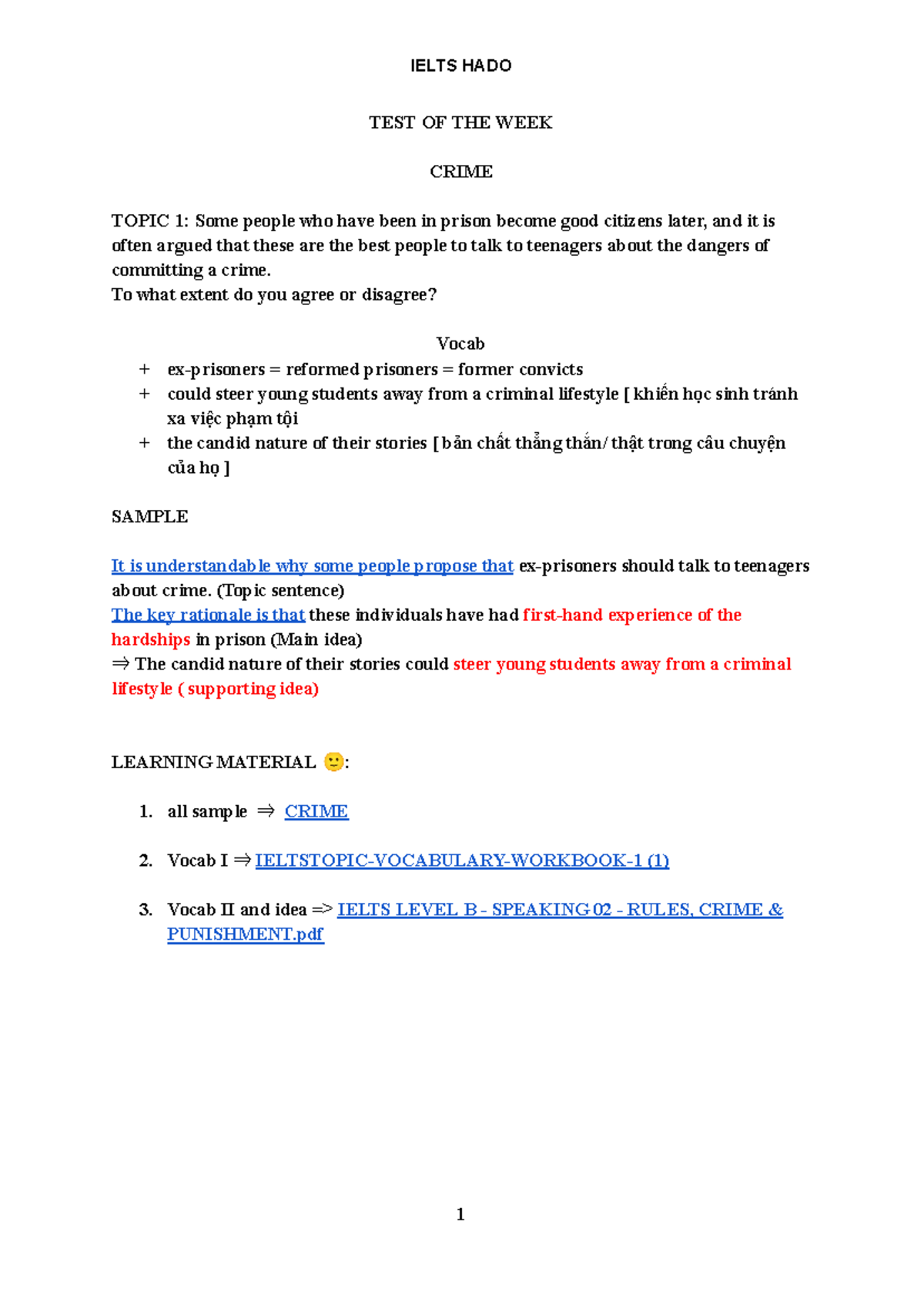 TEST OF THE WEEK - Crime - Test of the week - TEST OF THE WEEK CRIME ...
