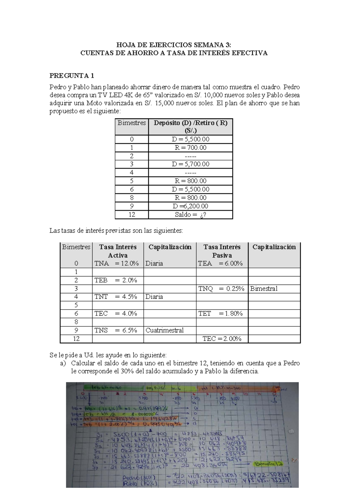 HOJA DE Ejercicios 3 - Tarea De Matemática Financiera - HOJA DE ...