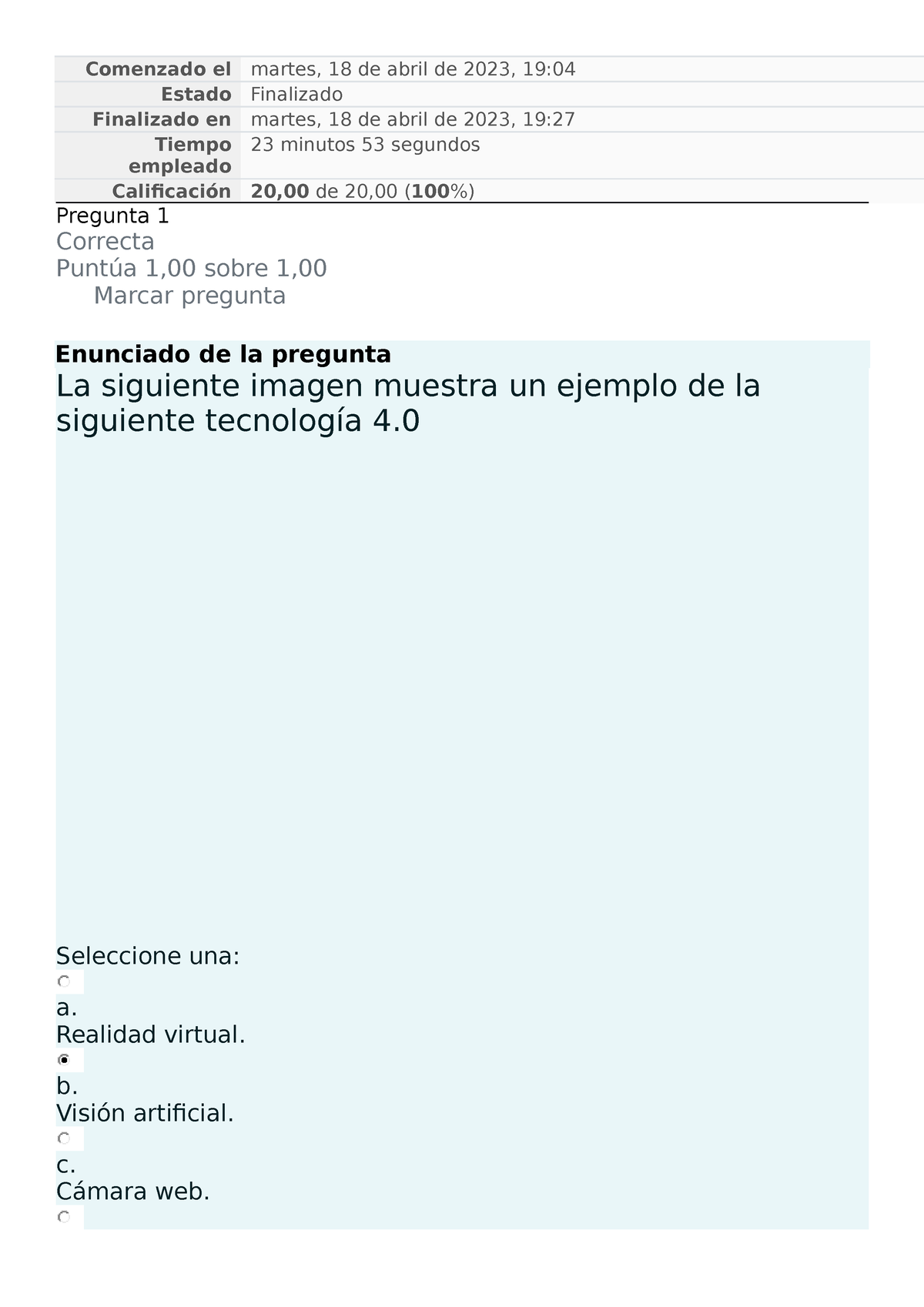 Examen Unidad 3 - Comenzado El Martes, 18 De Abril De 2023, 19: Estado ...