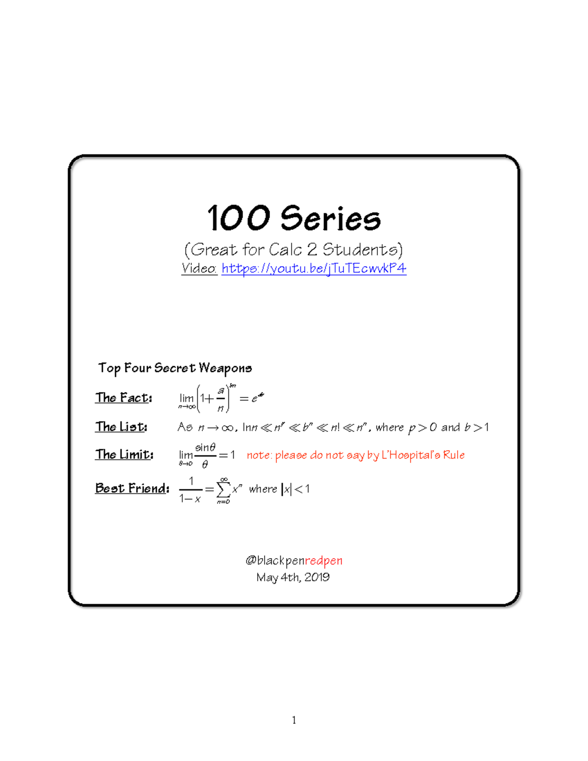 100 Series (5 4 2019 ) - This is a practice doc - 100 Series (Great for ...