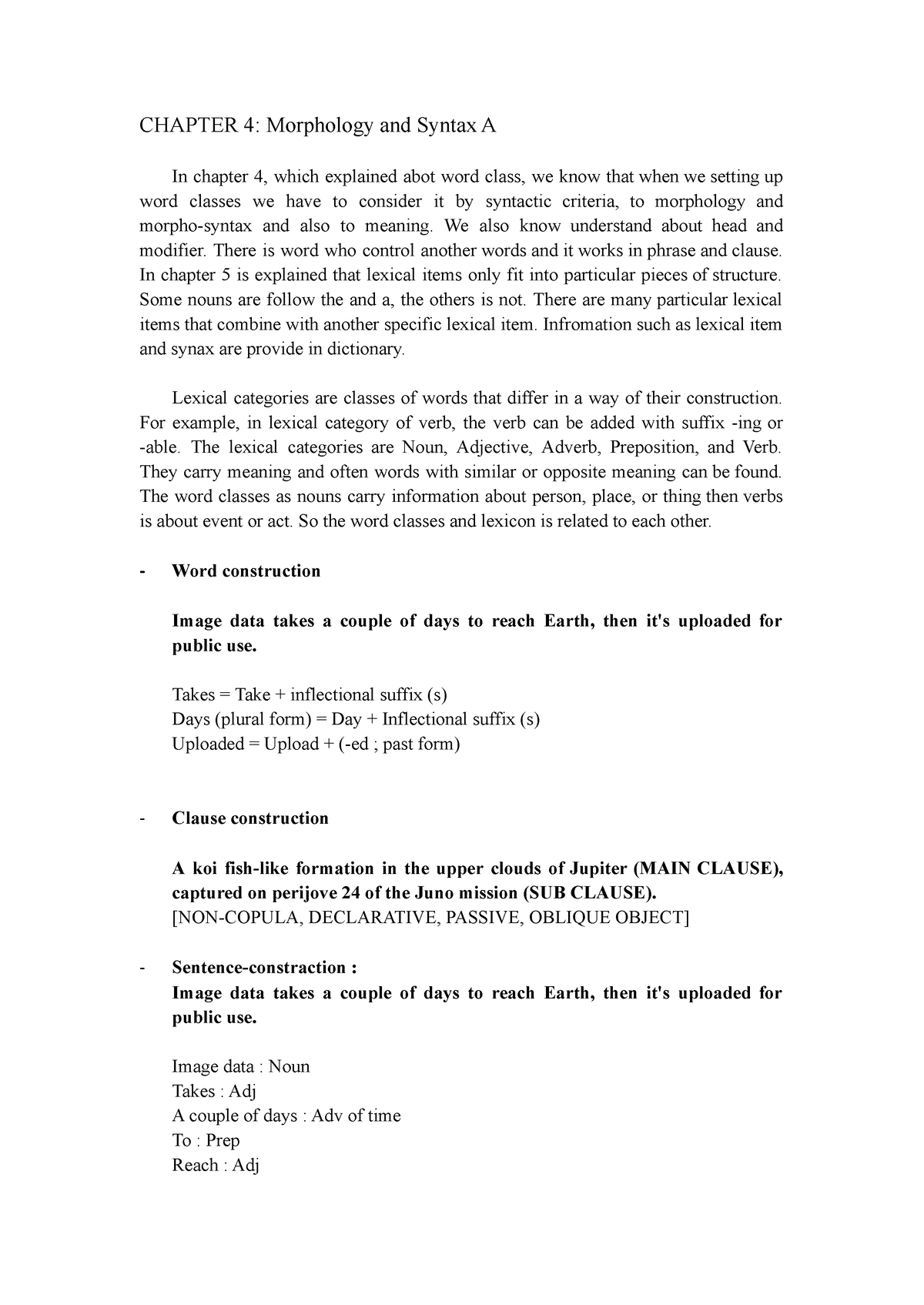 Morphology And Syntax Chapter 4 Summary Course - CHAPTER 4: Morphology ...