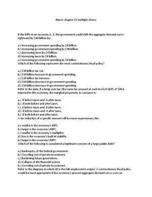 Macro chapter 11 multiple choice - Macro chapter 11 multiple choice B ...
