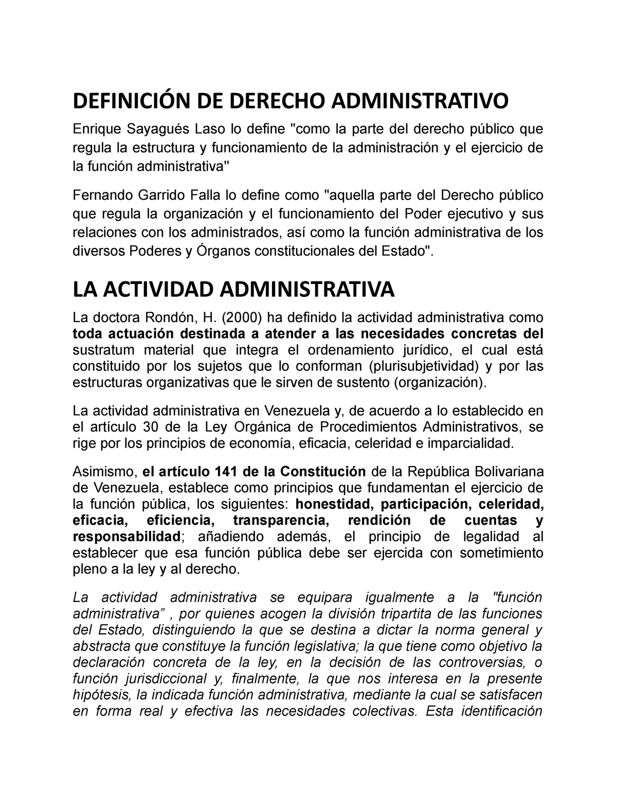 Definición De Derecho Administrativo DefiniciÓn De Derecho Administrativo Enrique Sayagués