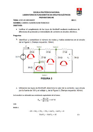 Laboratorio DE Fundamentos DE Circuitos Electricos - LABORATORIO DE ...