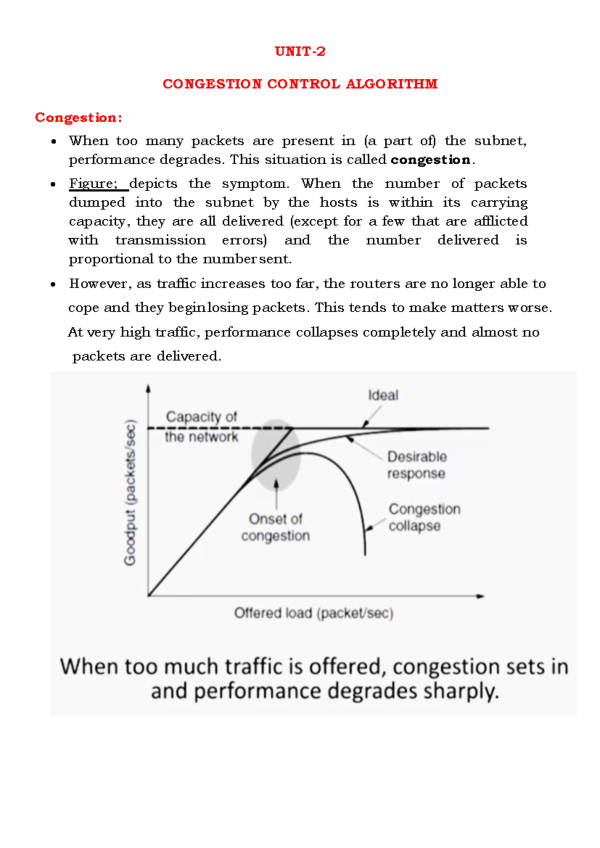 Unit-2 (Congestion Control Algorithm) - UNIT- CONGESTION CONTROL ...