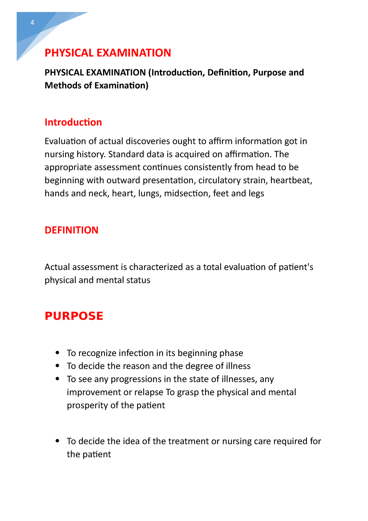 Physical Examination PHYSICAL EXAMINATION PHYSICAL EXAMINATION 