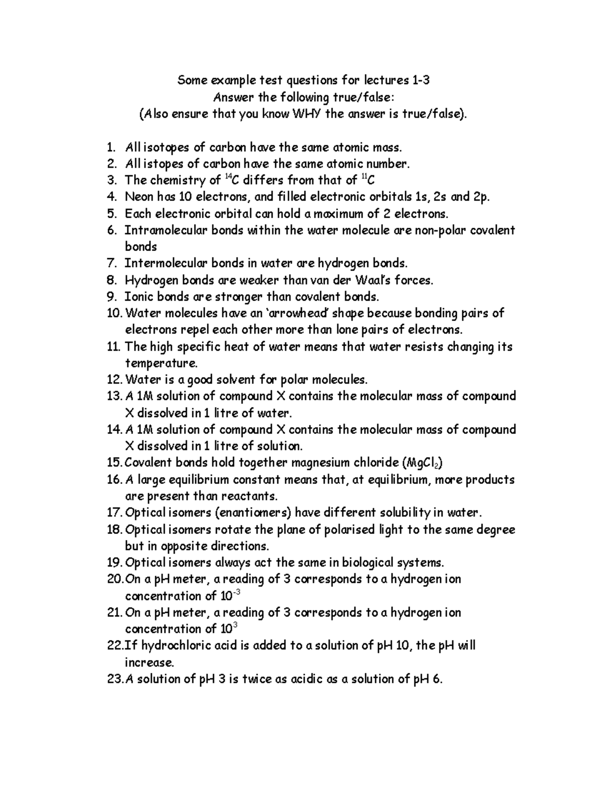 BIOL 111 Test your knowledge questions from lectures 1 3 Oct 2011 ...