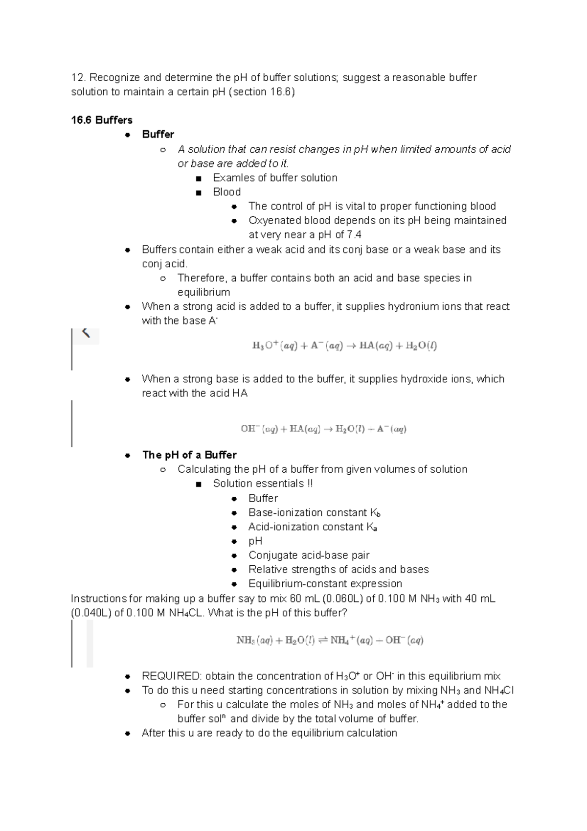 Chem week 9 notes - description is required - Recognize and determine ...