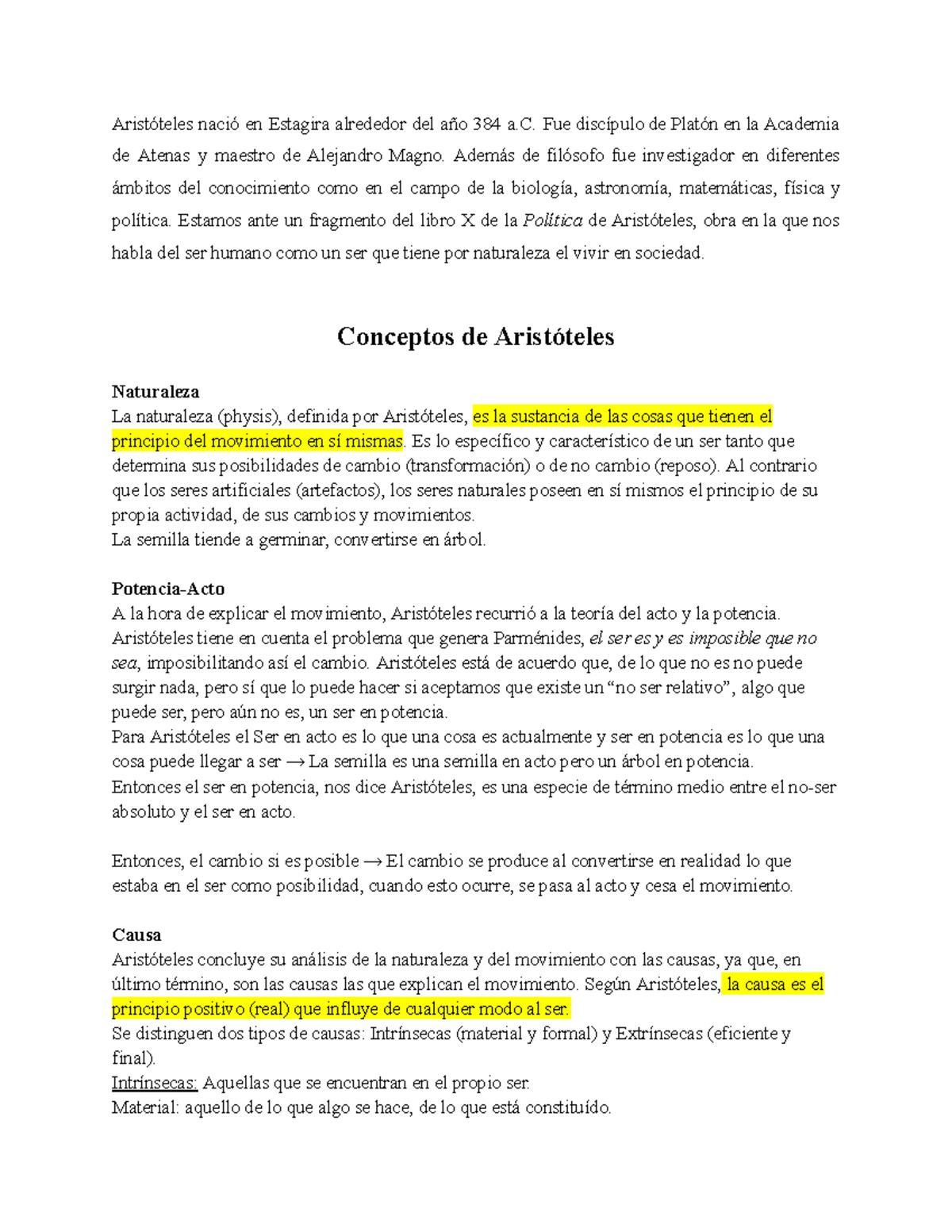 Aristotle Concepts - Conceptos De Aristóteles - Aristóteles Nació En ...