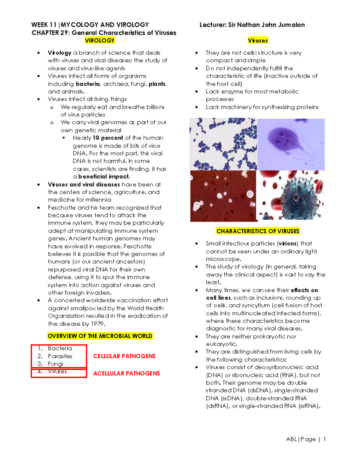 Week-11 Virology - CHAPTER 29: General Characteristics of Viruses ...