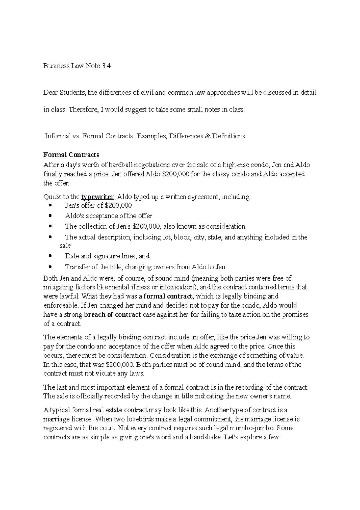 Business Law Note 3.4 - //////////////////////////////// - Business Law ...