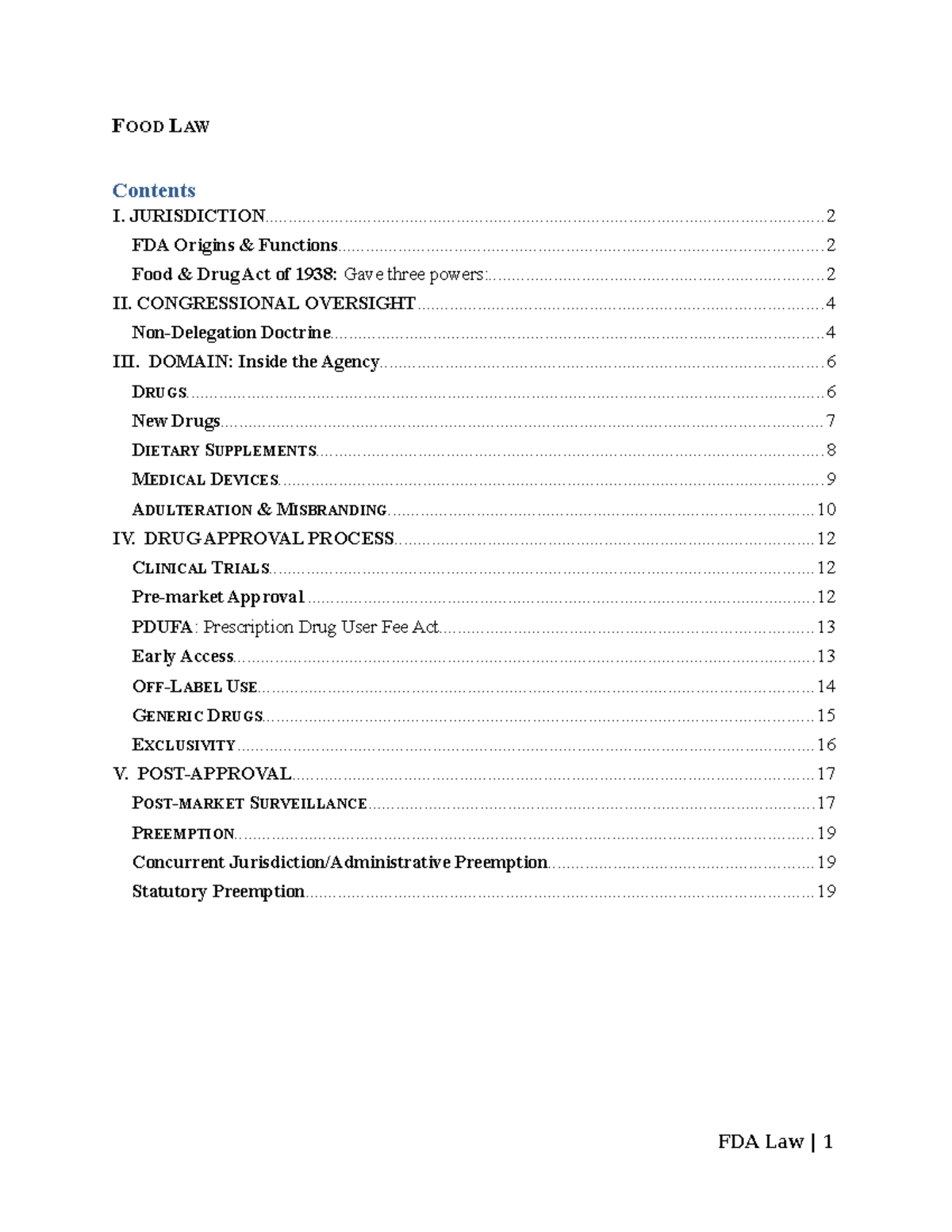 Food law Food law FOOD LAW Contents I. Studocu