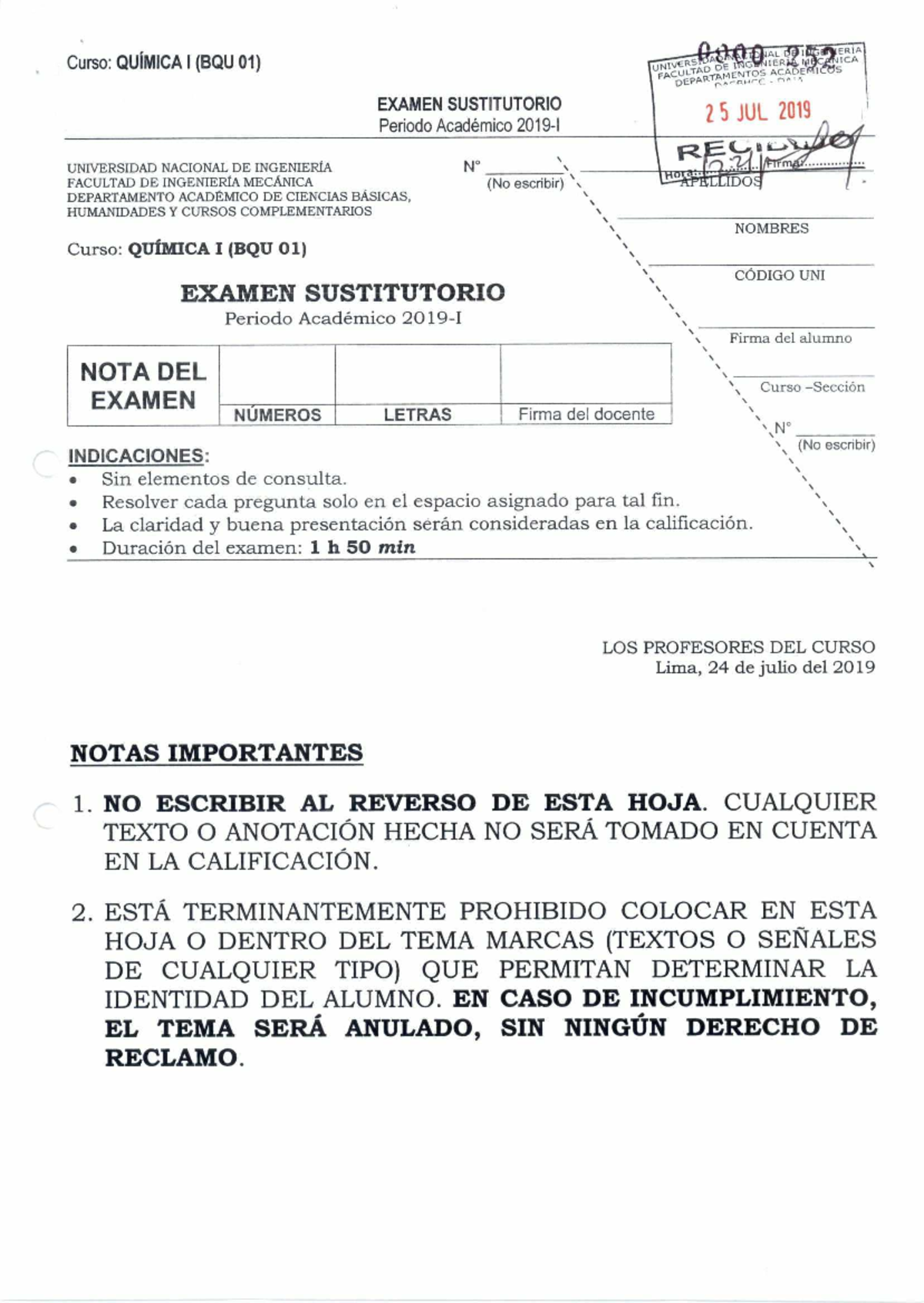BQU01 A ES 2019 1 U - susti - Química I - Studocu