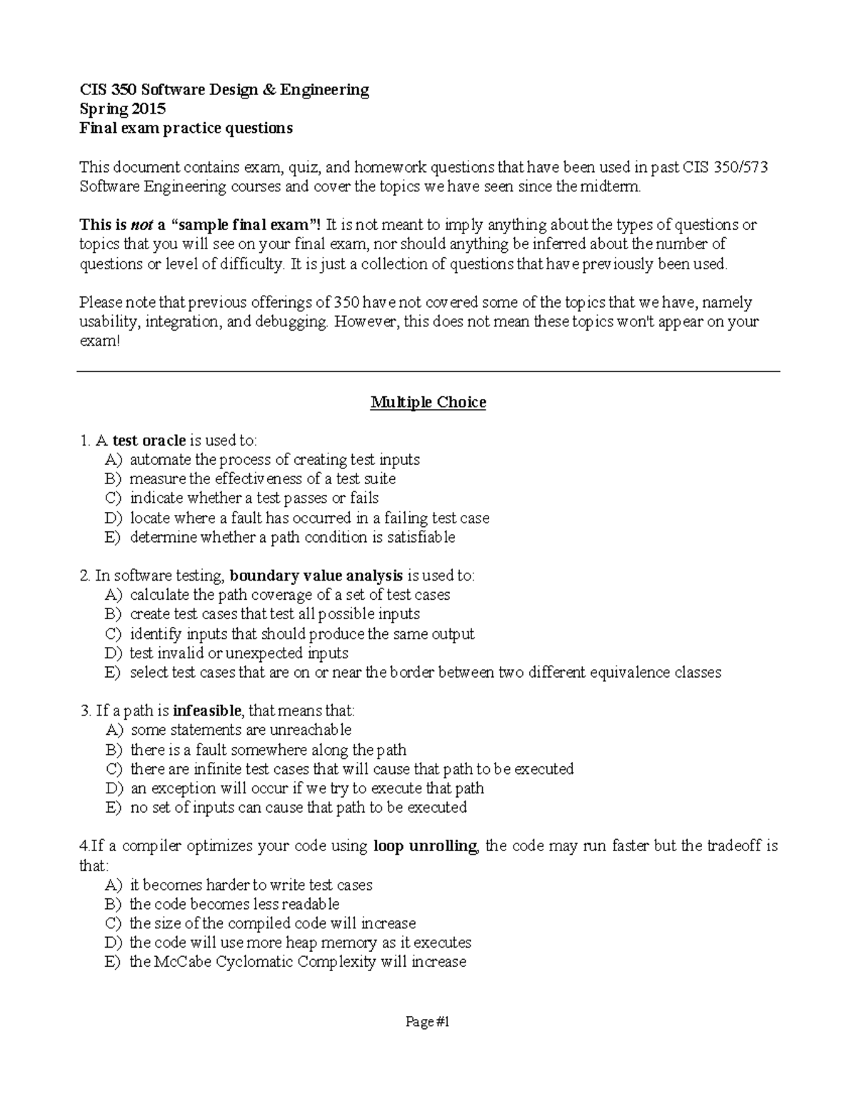 Final-practice-questions - CIS 350 Software Design & Engineering Spring ...