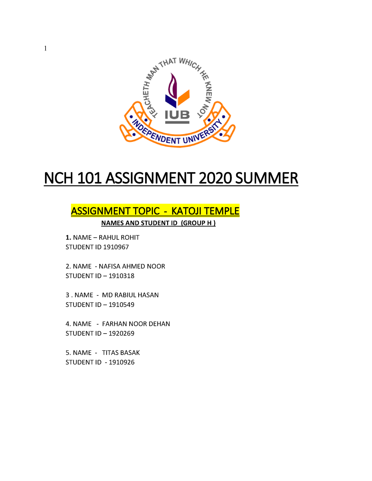 grade 3 assignment 2020
