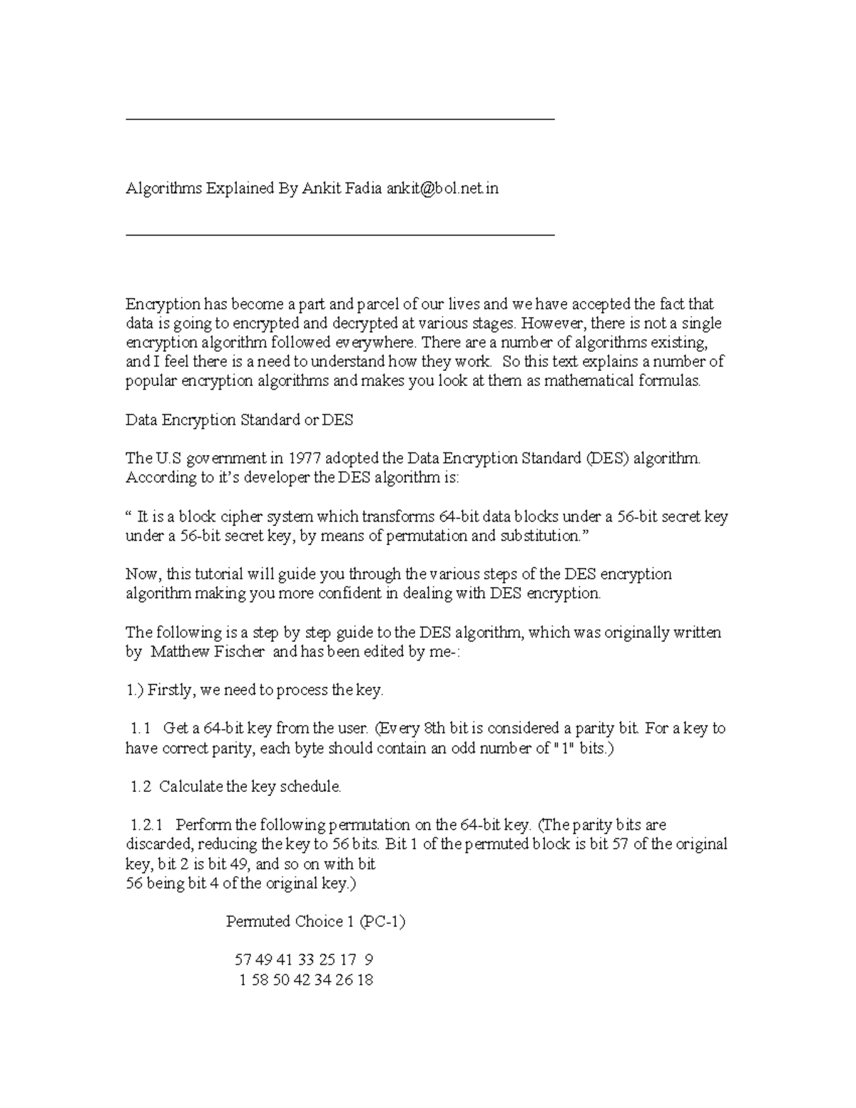 Algorithms Explained ...