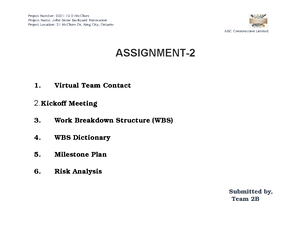 CTEC210 Status Report v18.02 - CTEC 210 Fundamentals of Project ...