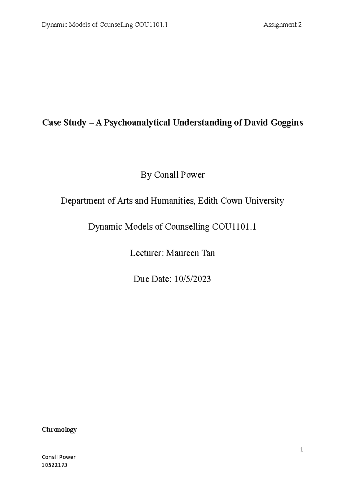 A psychoanalytic view of the life of Michael Jordan Case Study A