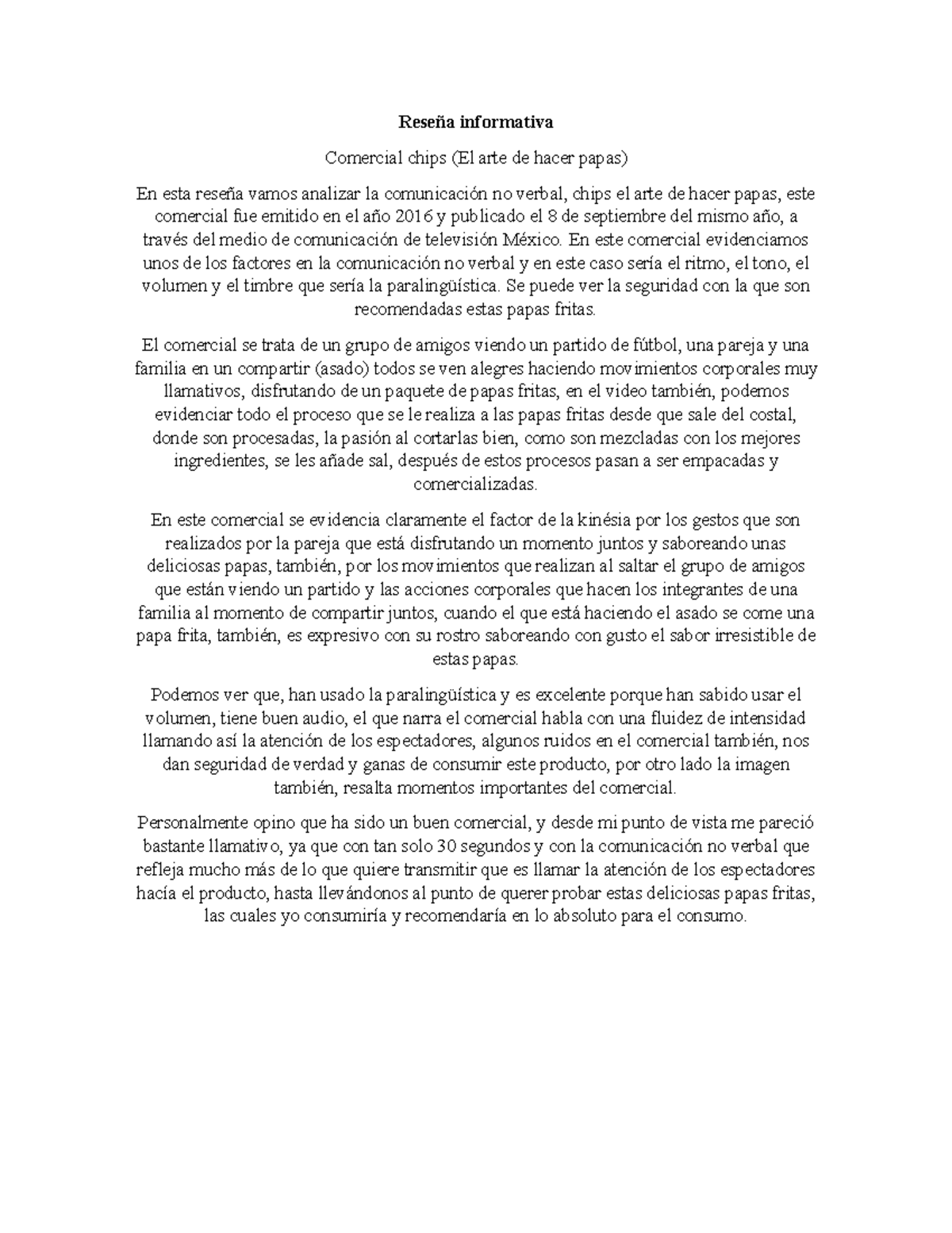Reseña informativa - tratajo de competencias comunicativas - Reseña ...